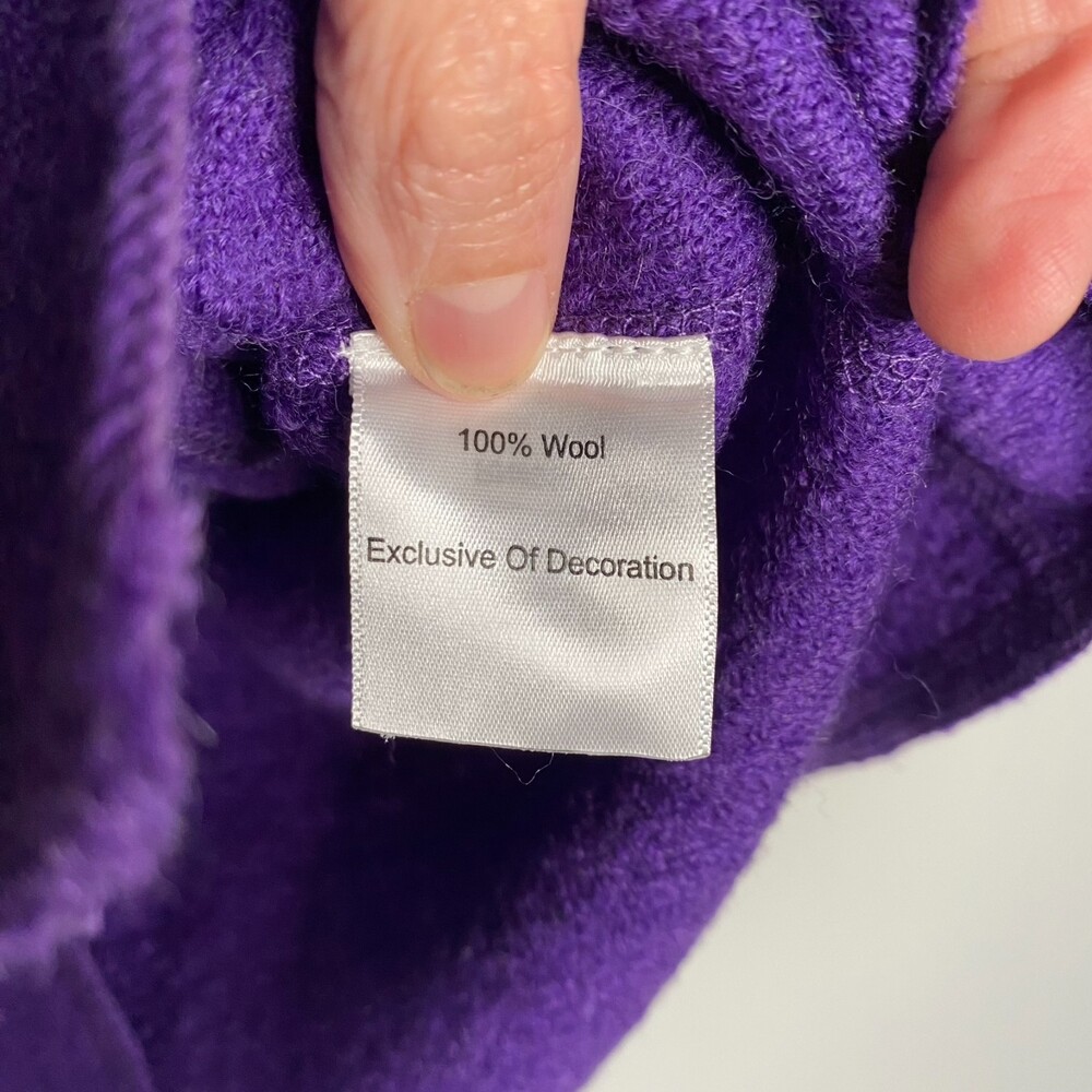 Norm Thompson 100% Wool Purple Button Closure Art-to-Wear Vest Size M - Picture 7 of 9